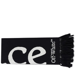 Off-White Logo Scarf With No Offence Slogan Black