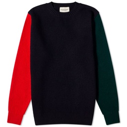 Country of Origin Tri Block Crew Knit Navy, Red & Green