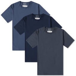 Maison Margiela Classic T-Shirt - 3 Pack Shades Of Navy