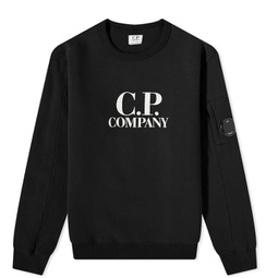 C.P. Company Undersixteen Front Logo Arm Lens Sweat Black