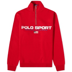 Polo Ralph Lauren Polo Sport Quarter Zip Sweat Rl 2000 Red & White