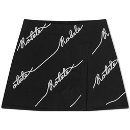 ROTATE Sequin Logo Mini Skirt Black