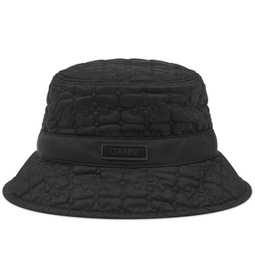 GANNI Quilted Tech Bucket Hat Black