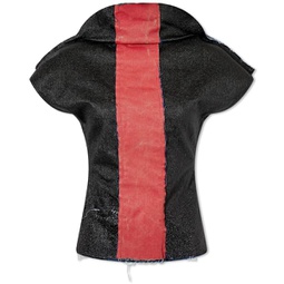 Rick Owens Nona cap sleeve top with contrast panel Black/Red