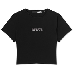 ROTATE Cropped Logo T-Shirt Black