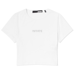ROTATE Cropped Logo T-Shirt Bright White
