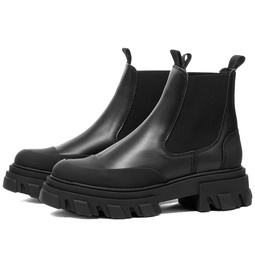 GANNI Calf Leather Ankle Boot Black