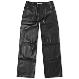 Tommy Jeans Faux Leather Trousers Black