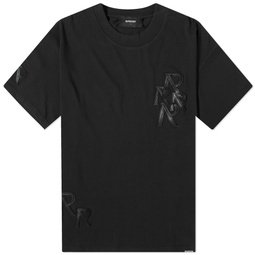 Represent Applique Initial T-Shirt Off Black