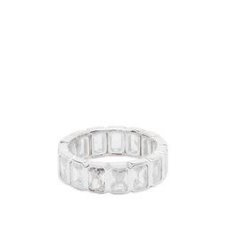 Hatton Labs Emerald Cut Eternity Ring Silver & White