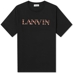 Lanvin Curb Embroidered Logo Tee Black