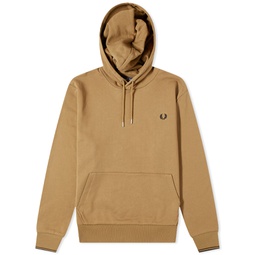 Fred Perry Tipped Popover Hoodie Shaded Stone & Burnt Tobacco