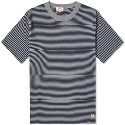 Armor-Lux Fine Stripe T-Shirt Misty Grey & Marine Deep