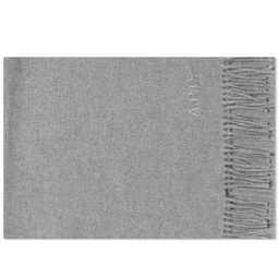 A.P.C. Ambroise Embroidered Scarf Grey Heather