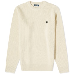 Fred Perry Textured Lambswool Jumper Oatmeal