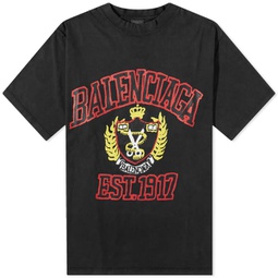 Balenciaga College T-Shirt Washed Black