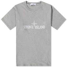 Stone Island Stitches Logo Sleeve T-Shirt Grey Marl