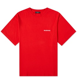 Balenciaga Back Logo T-Shirt Bright Red & White