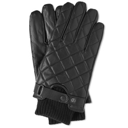 Barbour Quilted Leather Glove Black