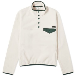 Sporty & Rich Buttoned Polar Fleece Sweatshirt Cream
