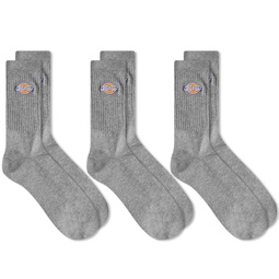 Dickies Valley Grove Socks - 3 Pack Grey Melange
