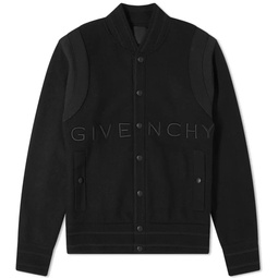 Givenchy Logo Knit Bomber Jacket Black