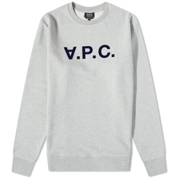 A.P.C. VPC Logo Crew Sweat Grey Heather & Navy