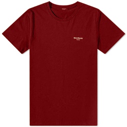 Balmain Flock Small Logo T-Shirt Red & Natural
