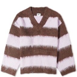 Obey Amara Striped Knit Sweater Java Brown Multi