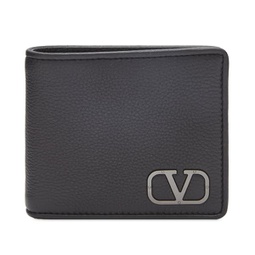 Valentino V Logo Billfold Wallet Black