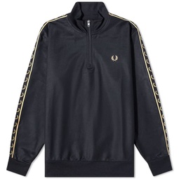 Fred Perry Taped Half Zip Track Top Black & 1964 Gold