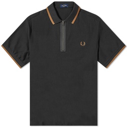 Fred Perry Half Zip Polo Shirt Black