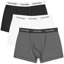 CK Underwear Trunk - 3 Pack Black & White Stripes