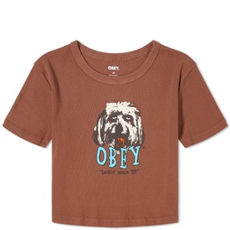 Obey Barkin' Since ‘89 Cropped T-Shirt Sepia