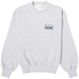 Aries Mini Temple Crew Neck Sweatshirt Grey Marl