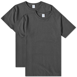 Velva Sheen 2 Pack Plain T-Shirt Black