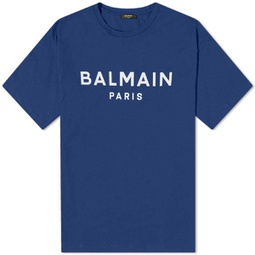 Balmain Paris Logo T-Shirt Navy & White