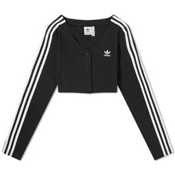 Adidas Long Sleeve Button Up Top Black