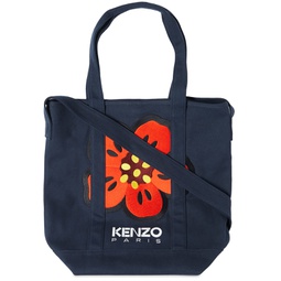 Kenzo Flower Logo Tote Bag Navy Blue