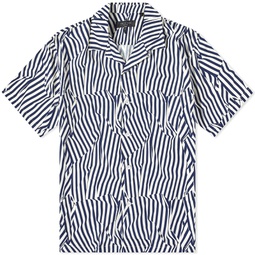 Rag & Bone Avery Print Vacation Shirt Stripe Navy