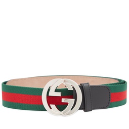 Gucci GG Interlock Webbing Belt Green, Red & Black