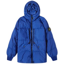 Stone Island Crinkle Reps Hooded Down Jacket Bright Blue