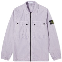 Stone Island Garment Dyed Two Pocket Zip Overshirt Lavender