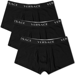 Versace Logo Waistband Boxer Trunk - 3 Pack Black
