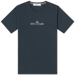 Stone Island Stamp Centre Logo T-Shirt Navy Blue
