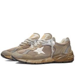 Golden Goose Running Dad Sneaker Taupe, Silver & White