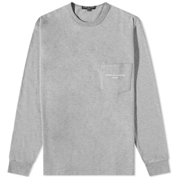 Comme des Garcons Homme Long Sleeve Logo Pocket T-Shirt Top Grey