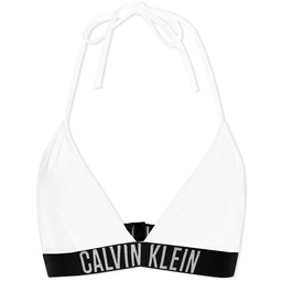 CK Swim Logo Triangle Bikini Top White