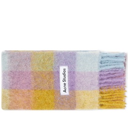 Acne Studios Vally Check Scarf Violet, Yellow & Blue