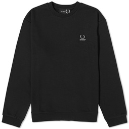 Fred Perry x Raf Simons Embroidered Crew Sweat Black